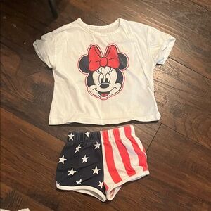 Minnie Mouse T-Shirt and Star Shorts Set